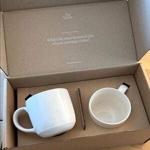 Fable White Ceramic Coffee Mugs Set of 2